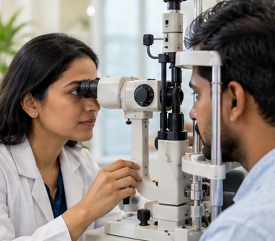 Clinical photograph illustrating Comprehensive Eye Examination